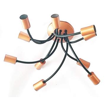 Imagem de Plafon Aranha Preto/Cobre 10 lamp