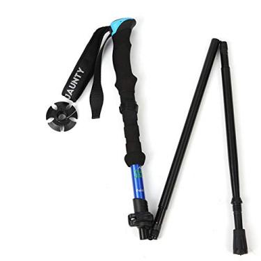 Imagem de N/P Bastões telescópicos dobráveis dobráveis para caminhadas e trekking – Bastão forte e leve de alumínio 7075 com cabo de EVA – Trava ultra forte – para homens e mulheres