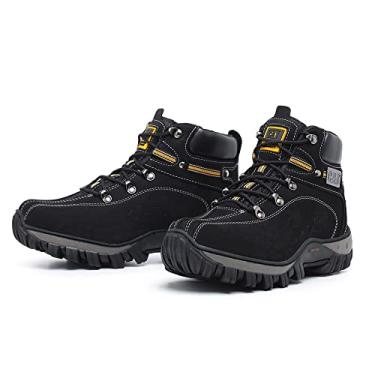 Imagem de Bota Coturno Cat Unissex Adventure Couro Legítimo Palmilhas Gel (34, Preto Nobuk)