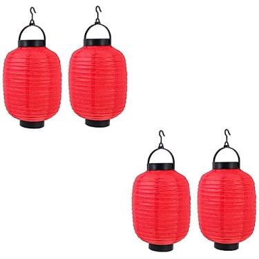Imagem de Veemoon 4 Pcs Lanterna De Melão De Inverno Lanterna De Estilo Japonês Lâmpada Japonesa Lâmpada De Lanterna Japonesa Tradicional Lanterna Asiática Ásia Flores De Cerejeira Papel