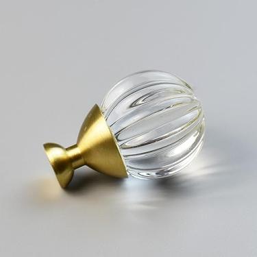 Imagem de Armário de cozinha de cristal acrílico puxa armário de sapato puxadores de gaveta dourado em forma de T maçanetas de porta acessórios para móveis, botão de bola de cristal, A