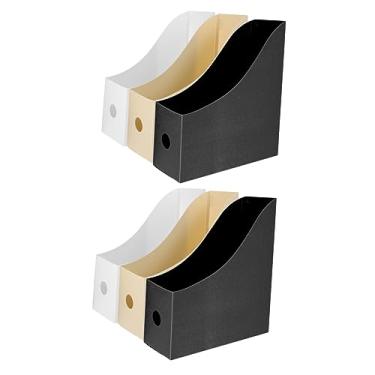 Imagem de NOLITOY 6 Peças De Suportes Caixas De Mesa Para Documentos Suporte Doméstico Organizador De Livros Organizador De Livros Armazenamento De Arquivos Preto Suporte Para Livros Mesa De