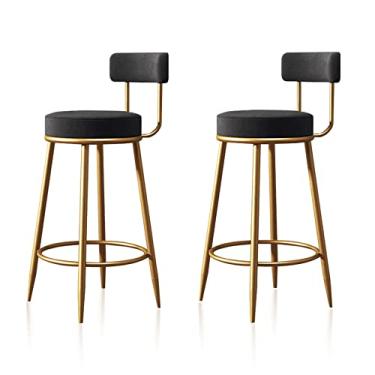 Imagem de Cadeiras de jantar cadeiras de sala de jantar banquetas de bar de veludo conjunto de 2, altura sentada 65 cm/25,6 polegadas, cozinha café da manhã redonda altura da cadeira de jantar para cafeteria, bar, casa varanda tudo está bem