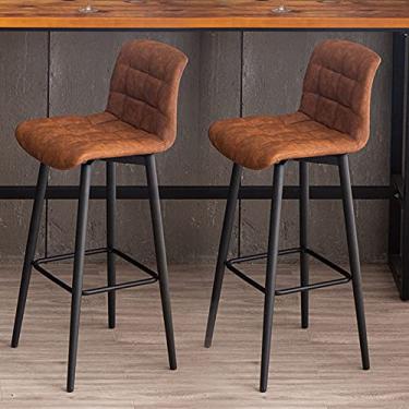 Imagem de Cadeiras de jantar cadeiras de sala de jantar banquetas de bar estilo cowboy retrô 360° rotação 360° cadeiras de balcão de cozinha de café da manhã, conjunto de 2 cadeiras de bar de poliuretano banquetas altas com apoio para os pés para ilha de cozinha, tudo está bem