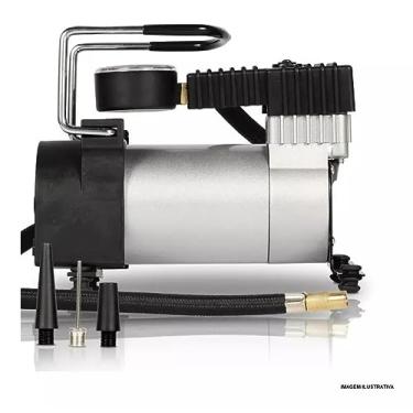 Imagem de Mini Compressor De Ar 12v Metal Automotivo Pneu Carro Moto