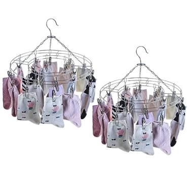 Imagem de Varal Inox Suspenso Roupa Íntima 24 Prendedores Calcinha Cueca Prendedor Kit com 2 unidades