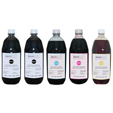 Imagem de Kit Refil 5 x 300ml Tinta PROFIT INKJET Compativel Com E. EcoTank L3250 L3210 L4260 L6270 L5290 L6490 L14150 L4160 L121 L120 L1250 T544 L3110 L3150 L5190