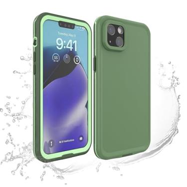 Imagem de PuRoxx Capa à prova d'água para iPhone 15 Pro Max/15 Pro/15 Plus/15, capa protetora de corpo inteiro testada em queda de grau militar, suporta carregamento sem fio, verde, 15Pro