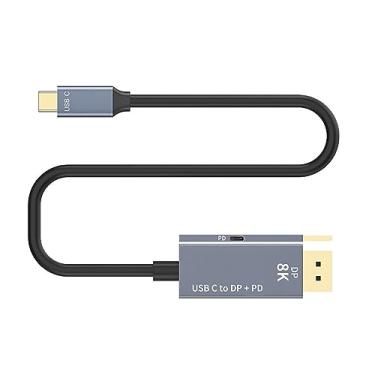 Imagem de DAGIJIRD Cabo USB C para DisplayPort 1.4, suporta 8K @60Hz, 4K @144Hz, cabo tipo C para DP para MacBook Pro 2020, para Dell xps