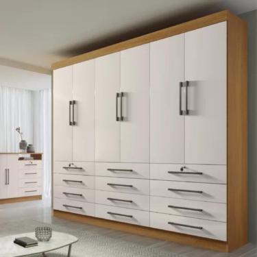 Imagem de Guarda Roupa 6 Portas Mônaco Cinamomo com Off white D`Doro