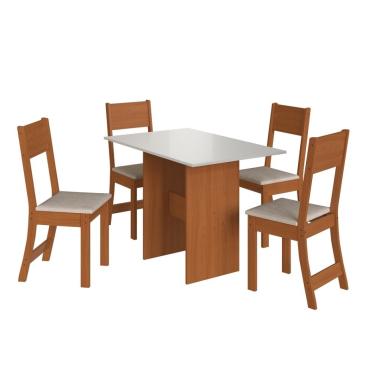Imagem de Conjunto de Mesa para Sala de Jantar Indekes Karla 04 Cadeiras - Freijo