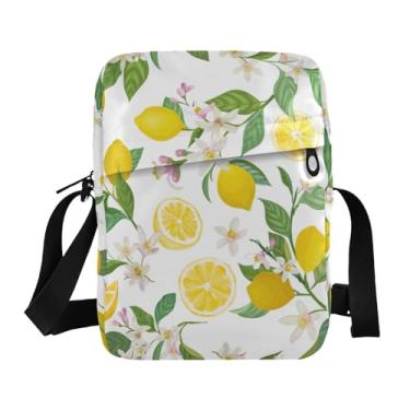 Imagem de Bolsa mensageiro feminina transversal para escola masculina bolsa transversal para mulheres ouro limão vintage amarelo boêmio, Colorido., 1 size