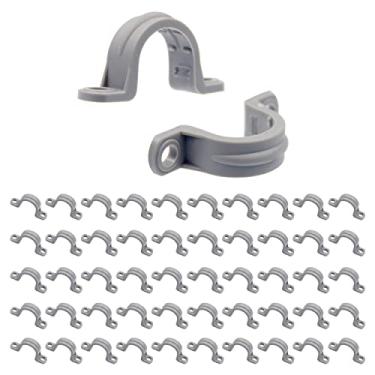 Imagem de ISPINNER 50 peças de tiras de tubo de PVC de 1,27 cm, 2 furos de plástico para tubos de PVC, conduítes e cabos, listado pela UL