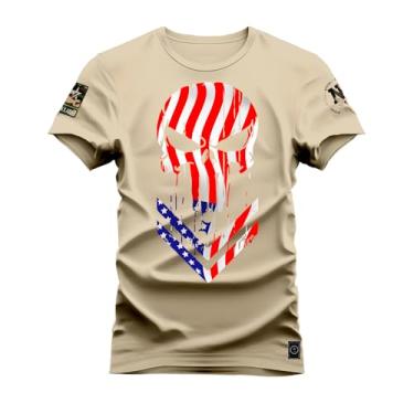Imagem de Camiseta Premium Estampada Algodão 30.2 American Star Bege G