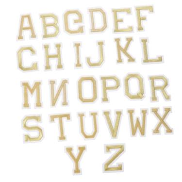 Imagem de KJHBV 2 remendo de bordado de pano remendo do reparo do alfabeto ferro adesivos jogo de remendo bordado dispositivo de patch de bordado número fragmento ferramenta