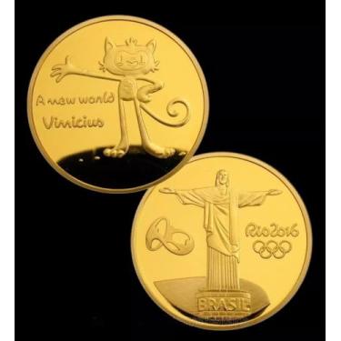 Imagem de Moeda Medalha Mascote Vinicius Olimpiadas Rio 2016 - Souvenir