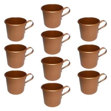 Imagem de Kit Jogo 10 Caneca Copo Moscow Mule Alumínio Cor Cobre 250ml Evento Bar Casamento