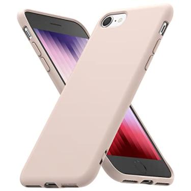 Imagem de Ringke Air-S compatível com iPhone SE 5G (3ª geração, 2022) 4,7 polegadas, iPhone SE 2020, iPhone 8/7, capa de silicone tipo TPU fosco flexível à prova de choque - areia rosa