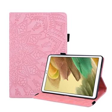 Imagem de YBFJCE Capa para Samsung Galaxy Tab A7 Lite 8,7 polegadas 2021, capa protetora fina com suporte para lápis, capa fólio de couro PU premium para Samsung Galaxy Tab A7 Lite 2021 (SM-T220/T225), rosa