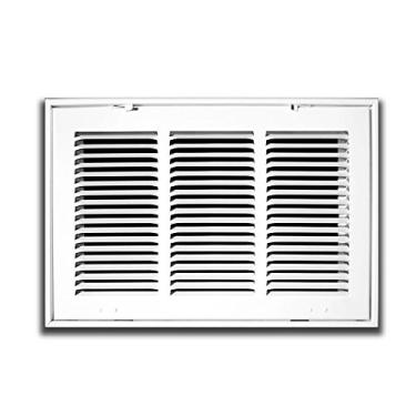 Imagem de Grade de filtro de ar de retorno de aço de 30,5 cm x 76,5 cm para filtro de 2,5 cm – face / porta removível – cobertura para dutos HVAC – face plana estampada – branca [dimensões externas: 36,5 cm x 80,75]