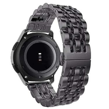 Imagem de Pulseira 20mm Metal 7 Elos compatível com Samsung Galaxy Watch Active 1 e 2 - Galaxy Watch 3 41mm - Galaxy Watch 42mm - Amazfit GTR 42mm - Amazfit GTS - Amazfit BIP - Marca LTIMPORTS (Preto)