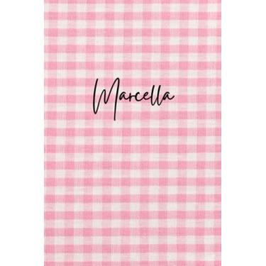 Imagem de Caderno Marcella rosa personalizado: caderno de textura rosa - bloco de notas padrão rosa - caderno de meninas - diário forrado - diário de Marcella