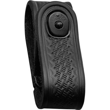 Imagem de JAY-PEE Suporte tático para algemas de couro Basketweave com fecho de pressão de segurança preto, encaixe único, cabe em cintos de serviço de 5,7 cm