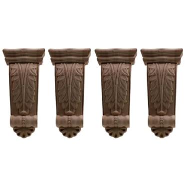 Imagem de Pernas de móveis esculpidas em madeira de borracha, 4 unidades, sofá, armário, pés, substituição decorativa, perna para guarda-roupa, cadeira, sofá, estante, mesa de café(Size:20x10cm/7.9x3.9inch)