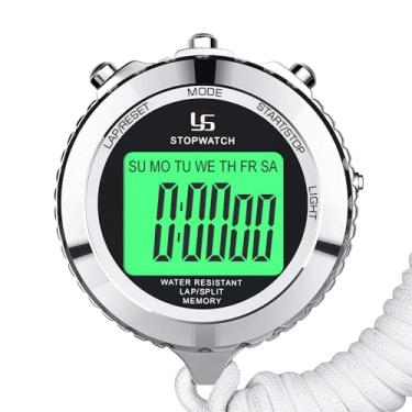 Imagem de Temporizador de cronômetro de metal com luz de fundo de 1/100 segundo de precisão, 2 pulos, memória, digital, cronômetro para técnicos da LAOPAO