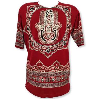 Imagem de Camiseta Indiana Masculina Bata Malha Fria Tamanho Gg - Sarat Moda Ind