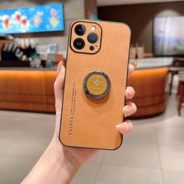 Imagem de Capa de telefone com suporte de anel de couro para Samsug Galaxy M53 M52 M23 M13 5G M22 M32 M11 M12 A73 A53 A33 A23 A13 A03 A03S Capa, marrom, para Samsug A03