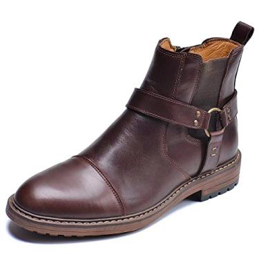 Imagem de Arkbird Chelsea Bota masculina de couro legítimo Oxford casual e formal, Camurça preta-812, 38