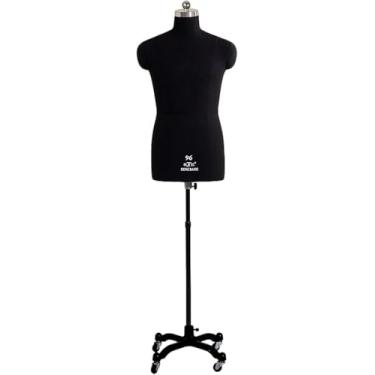 Imagem de Manequim de costura masculino, manequim de costureira alfaiate, manequim personalizado profissional para homens, forma de vestido para costura, manequim plus size sobre rodas, preto, 3XL
