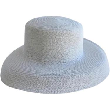 Imagem de Chapéu de verão novo feminino chapéu de sol dobrável chapéu de praia viagem protetor solar hepburn vento chapéu de sol, cinza, a