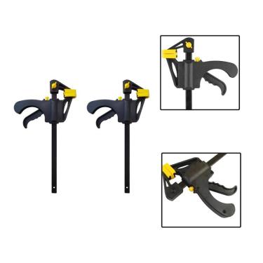 Imagem de Kit 2 Grampos Sargento Aperto Rápido Madeira 200x315x45mm