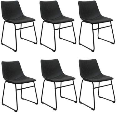 Imagem de Conjunto com 6 Cadeiras para Sala de Jantar Bruna Preto