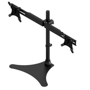 Imagem de Suporte de ferro de sobrepor na mesa para tv/monitor com 2 telas de 10