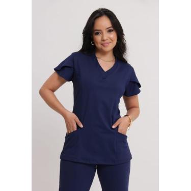 Imagem de PIJAMA CIRURGICO DENTISTA SCRUB confeccionado em tecido Dry - BRANCO E
