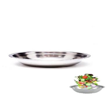 Imagem de 10 Bandejas Saladeira Redonda em Aço Inox Alimentos 25cm - Chinatown