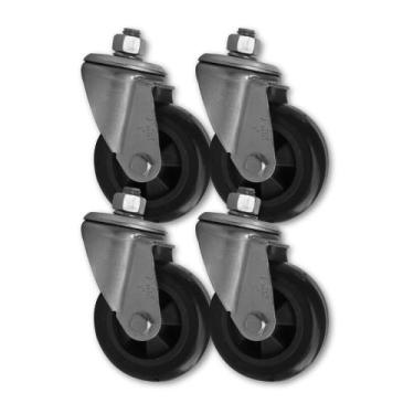 Imagem de Kit 4 Rodízios 312 BP c/ Parafuso Giratório S/ Trava p/ 60Kg - Schiopp