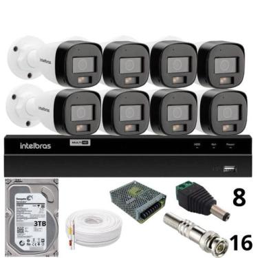 Imagem de Kit 8 Câmeras Intelbras  Bullet 3220b Full Color Com Áudio Dvr Intelbr