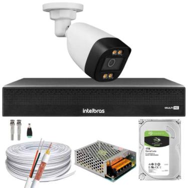 Imagem de Kit 1 Câmera Segurança Imagem Colorida a Noite 1080p Full Hd 2.8mm Dvr