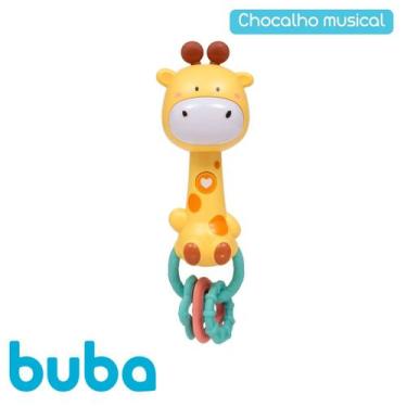 Imagem de Chocalho com Mordedor Girafa Com Sons Divertido para Bebês - Buba, Ama