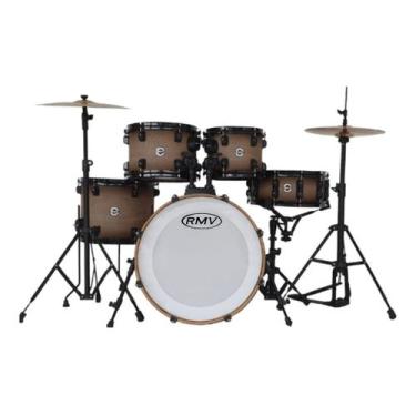 Imagem de Bateria Acústica Rmv Bumbo 20'' + Prato - Mod Cross, Castanha clara