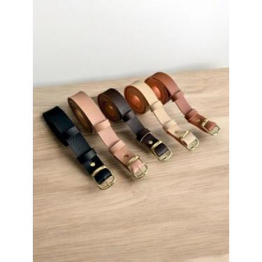 Imagem de Kit 5 Cintos Feminino Fivela Básico Dia Dia Festa Varias Cores Barato 