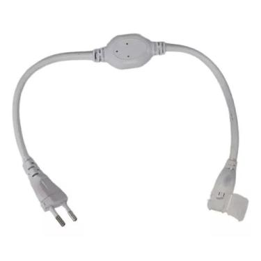 Imagem de Conector Plug Tomada Fonte Mangueira Led Chata 6mm - DECOR