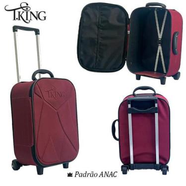 Imagem de Mala de Bordo Pequena Viagem 10kg Padrão ANAC Rodinhas - T.King, Vinho
