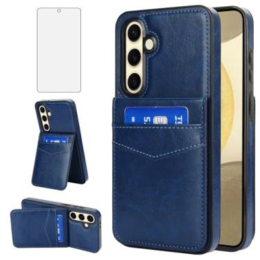 Imagem de Asuwish Capa de telefone para Samsung Galaxy S24 FE 5G com protetor de tela de vidro temperado e suporte para cartão de crédito capa carteira suporte acessórios de celular de couro S 24 EF S24FE 24S