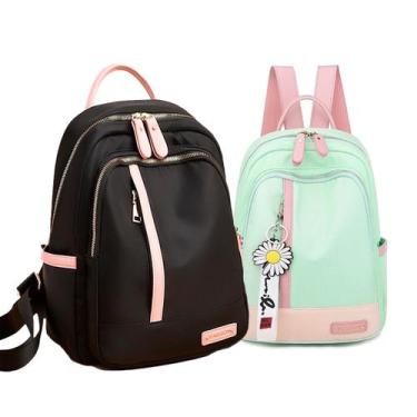 Imagem de Mochilas Feminina Média Chaveiro Moderna Impermeável - Outra, Preto, V