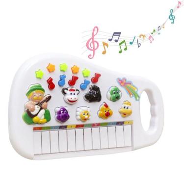 Imagem de Teclado Infantil Musical Bichos Instrumento Aprendizagem - Dutetoys
